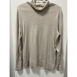 J. Jill Relaxed Beige Soft Pima Cotton Blend Turtleneck Size Small